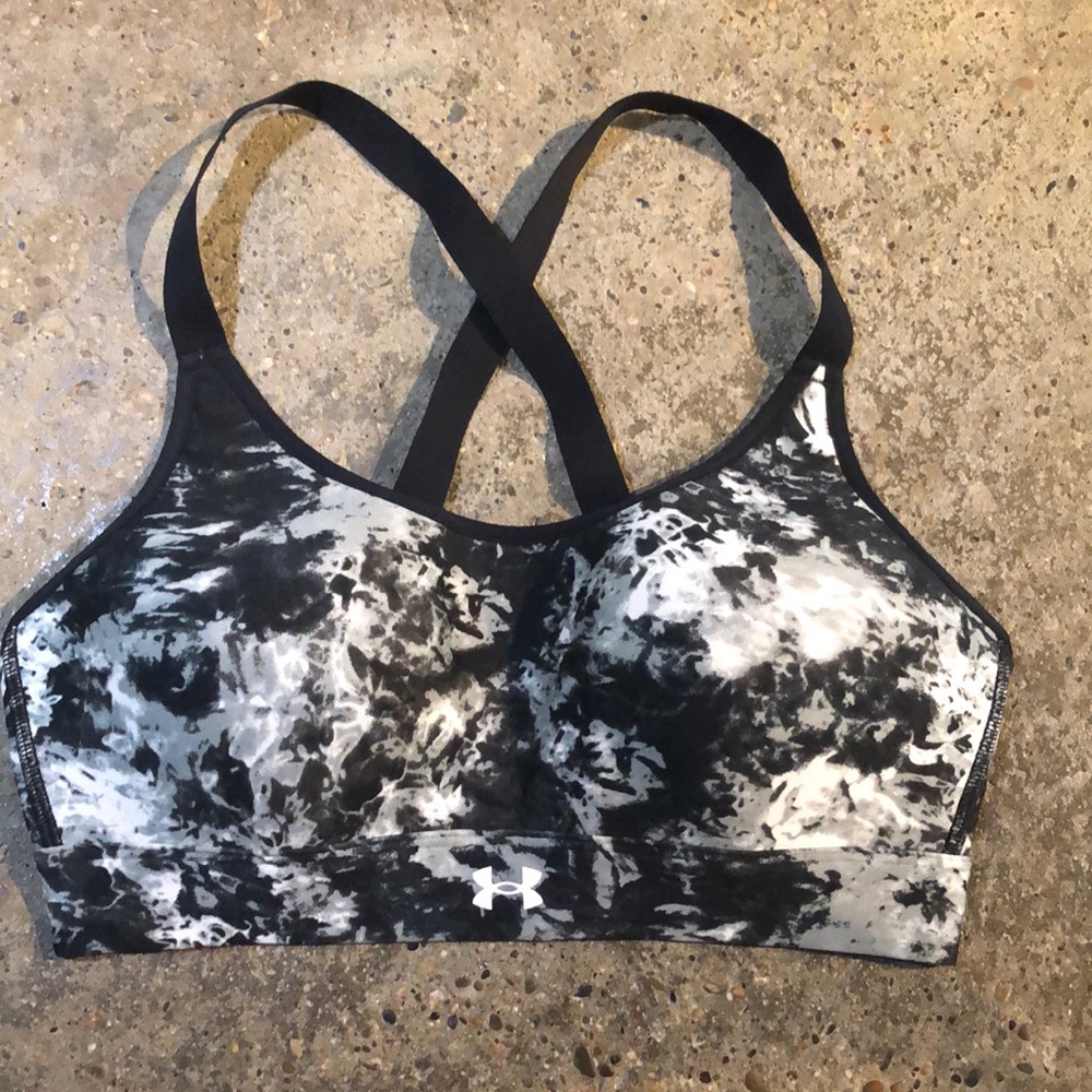 Black and White Under Armour sports bra - Picture 1 of 9